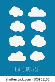 Flat cloud illustrations set
