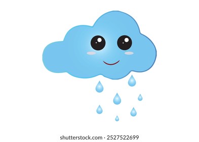 Flat cloud. Simple cloudy shapes. Cartoon white puffy, 
fluffy and cumulus clouds in blue sky. Abstract comic 
weather elements