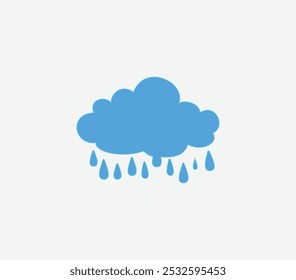 Flat cloud simple cloudy shapes cartoon blue water drops fluffy puffy and cumulus clouds in blue sky abstract comic weather elements