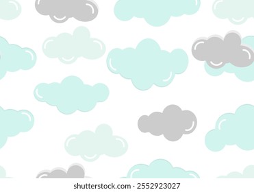 Flat cloud. Simple cloudy shapes.Abstract comic weather elements. Objects cloudscape for game. Vector collection.