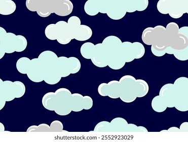 Flat cloud. Simple cloudy shapes.Abstract comic weather elements. Objects cloudscape for game. Vector collection.