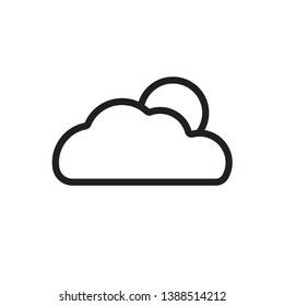 flat cloud with sun symbol icon sign, vector, eps 10