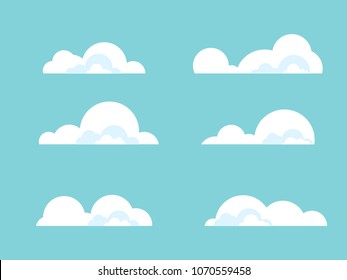 Flat Cloud Vector with blue sky. Nice for your poster background, postcard element, etc.