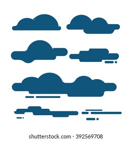 Flat Clouds icons, illustrations, symbol 