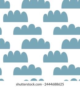 Flat clouds vector seamless pattern
