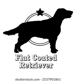 Flat Coated Retriever dog silhouette,  dog, dog breeds, logo, vector, silhouette, logo design, animal, illustration, icon, sign, design, black,  symbol, pet