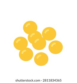Flat cocci bacteria icon isolated on white background. Round bacterial microorganism illustration for biology, microbiology, healthcare and laboratory projects
