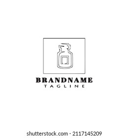 flat cocktail cartoon logo icon design template black modern isolated vector illustration