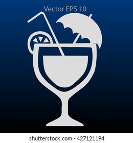Flat cocktail icon.