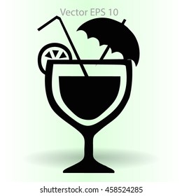 Flat cocktail icon.