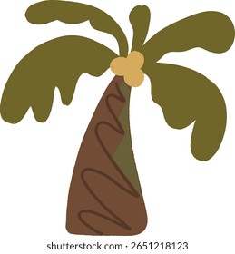 Flat coconut tree vector illustration	