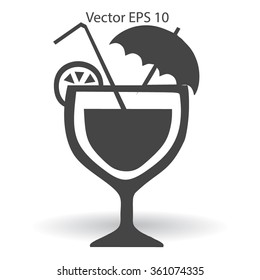 Flat coctail icon.