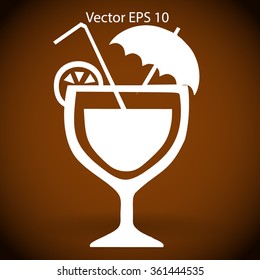 Flat coctail icon.