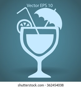 Flat coctail icon.