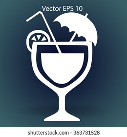 Flat coctail icon.