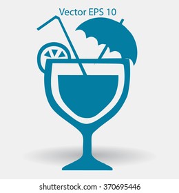 Flat coctail icon.
