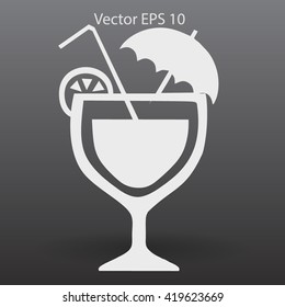 Flat coctail icon.