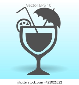 Flat coctail icon.