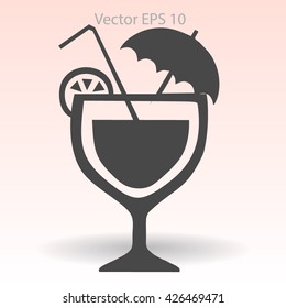 Flat coctail icon.