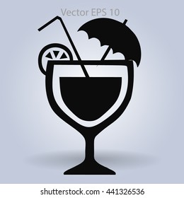 Flat coctail icon.