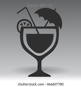 Flat coctail icon.