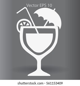 Flat coctail icon.