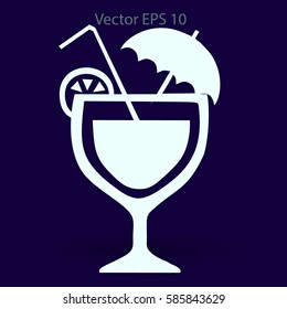 Flat coctail icon.