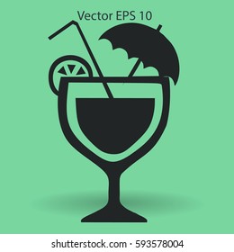 Flat coctail icon.