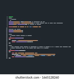 Flat code image with color lines and dark background.