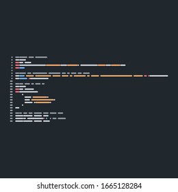 Flat code image with color lines and dark background.