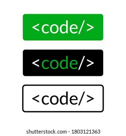 Flat coding icon set. Vector.