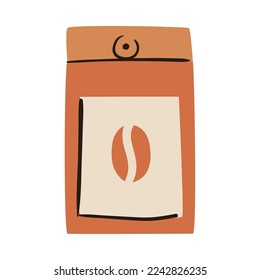flat coffee bag over white