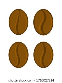 Flat Coffee Bean Icon Image, Coffee Bean Vector