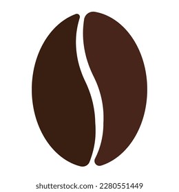 Flat Coffee Bean Icon Logo Clipart Vector Illustration Isolated on White Background for Coffee Drink and Beverage Cafe Ingredient