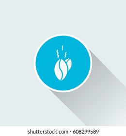 Flat coffee beans icon