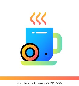 Flat coffee break icon for startup business. Suitable for mobile apps, websites and presentation