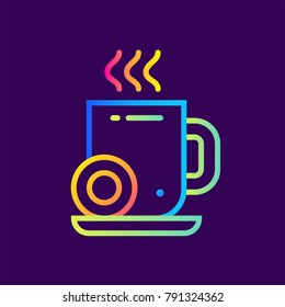Flat coffee break icon for startup business. Suitable for mobile apps, websites and presentation