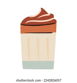 flat coffee with cream over white