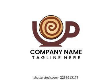Flachkekse für Kaffeebecher - Logo der Bäckerei - Symbol Vorlage Vektorgrafik
