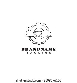 flat coffee cup logo cartoon icon design template black modern isolated vector illustration
