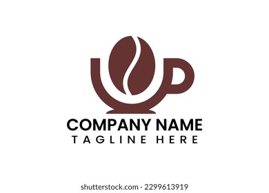 Flat coffee cup logo icon template vector design illustration