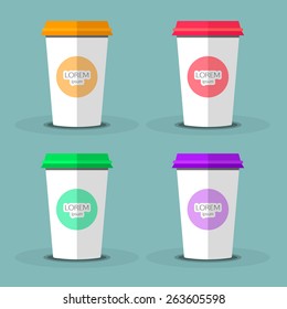Flat Coffee Cup  to represent your template design. 