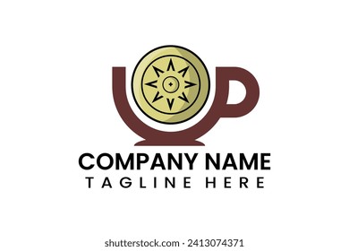 Icono del logotipo de la pantalla de café plana