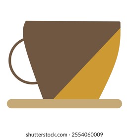 Flat coffee cup vector illustration, isolated on white background