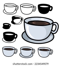 Flat coffee drink icon set collection. Isolated on white. Mug, glass, coffee, drink, tea, chocolate, caf. For icon logo vector illustration. 