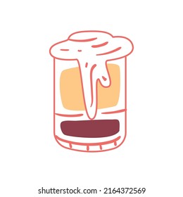 flat coffee glass with cream over white