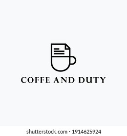 flat coffee icon logo and do the task