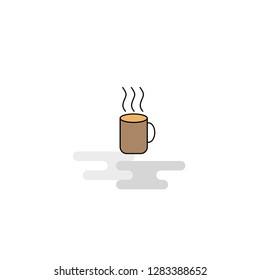 Flat Coffee Icon. Vector