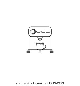 Flat coffee machine line vector icons for web design isolated on white background. Expresso machine icon vector illustration. suitable for web, icon, app, mobile, shop, coffee, bar,  Restaurant etc.