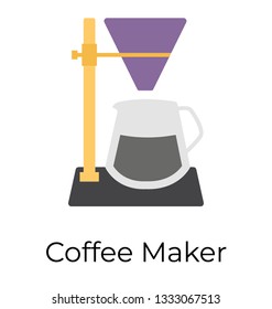 Flat coffee maker icon, coffee beater vector 